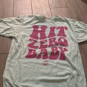 Mint Green T-Shirt with Pink Graphic